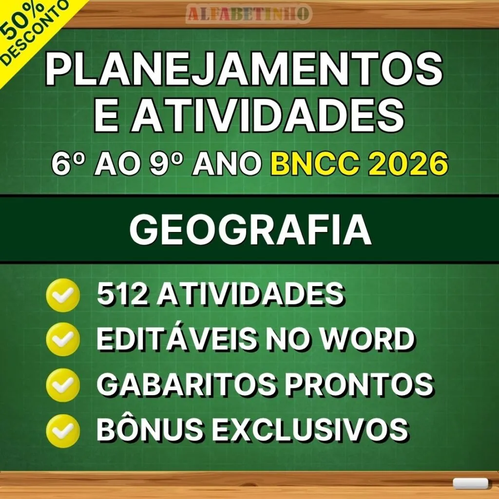 Planos de Aula e Atividades Geografia 6º ao 9º Ano BNCC Atualizada