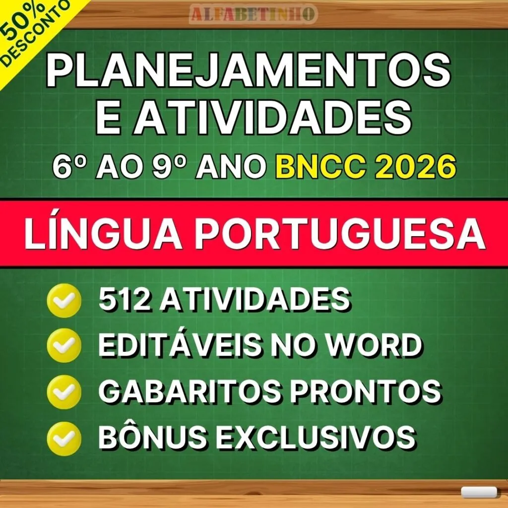 Planos de Aula e Atividades Português 6º ao 9º Ano BNCC Atualizada