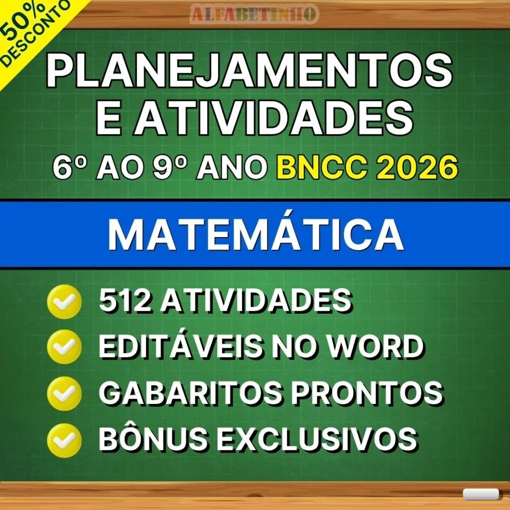 Planos de Aula e Atividades Matemática 6º ao 9º Ano BNCC Atualizada